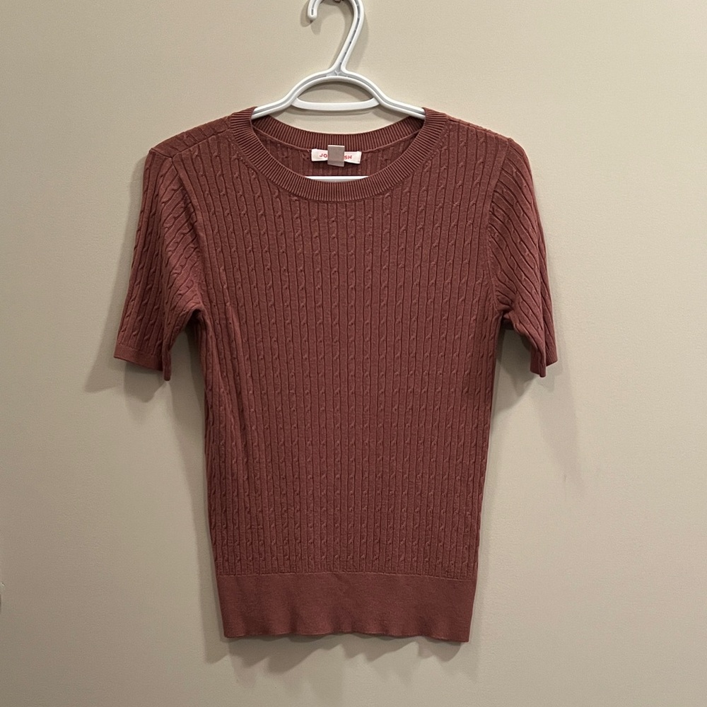 Cable Knit Short Sleeve Sweater